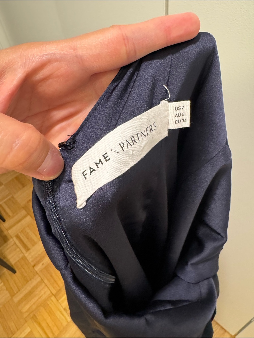 Fame and Partners Navy Halter Backless Gown - Picture 7 of 7